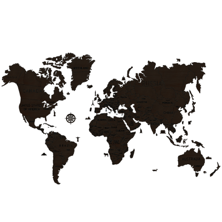 WOODENCITY: WORLD MAP XL DARK-OAK