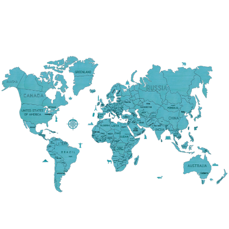 WOODENCITY: WORLD MAP XL CYAN