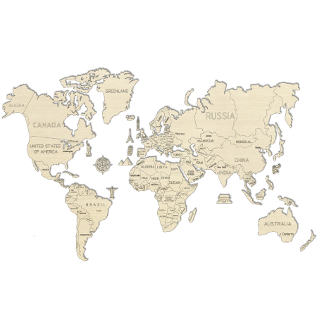 WOODENCITY:  WORLD MAP XL